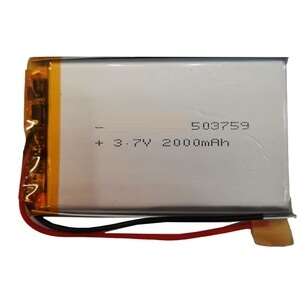 باتری لیتیوم پلیمر 3.7v ظرفیت 2000mAh کد 503759