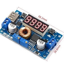 ماژول کاهنده ولتاژ 5 آمپر XL4015 همراه با نمایشگر و پورت USB و ولتاژ و جریان خروجی قابل تنظیم