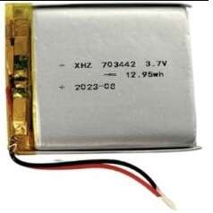 باتری لیتیوم پلیمر 3.7v ظرفیت 1000mAh کد 703442
