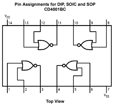 CD4001 pinout