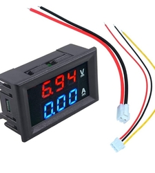 ولتمتر و آمپرمتر روپنلی دو رنگ قرمز و آبی 10A/99V
