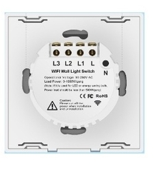 کلید دو پل هوشمند لمسی با قابلیت کنترل از طریق WiFi و ریموت 433MHz - قاب مشکی