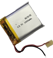 باتری لیتیوم پلیمر 3.7v ظرفیت 1000mAh کد 803040