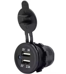 شارژر USB خودرویی پنلی گرد دو خروجی 2.1 و 1 آمپر