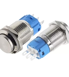 کلید فشاری استیل ساده قطر 16mm مدل 16K-G11Z